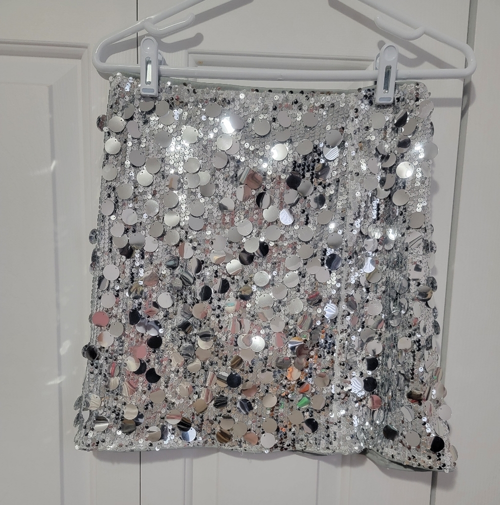Silver Sequin Women's Skirt
